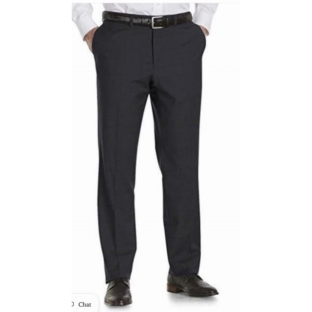 Jack Victor Riviera Traveler Dress Pants Men's 40R Gray Wool Blend Unhemmed NWT